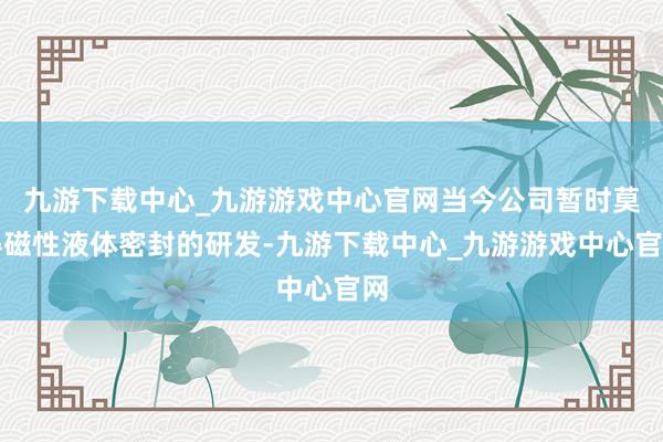 九游下载中心_九游游戏中心官网当今公司暂时莫得磁性液体密封的研发-九游下载中心_九游游戏中心官网